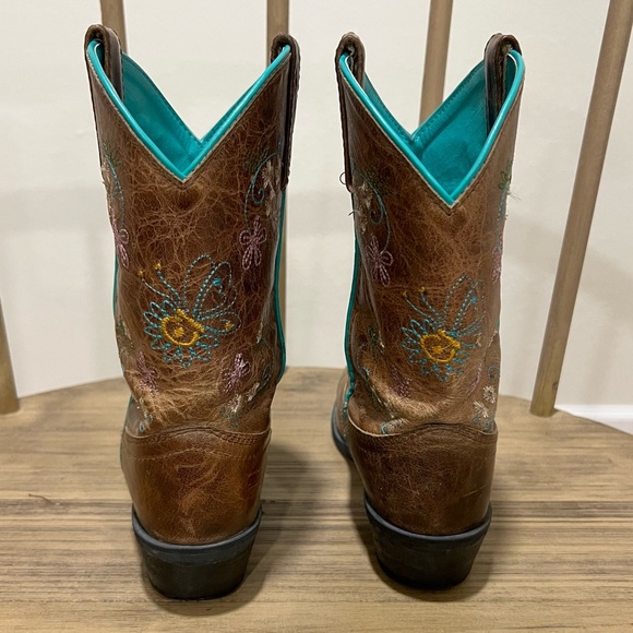 Smoky Mountain Florence Snip Toe Boots Leather & Floral Embroidery Girl's Sz. 2 - Picture 4 of 11